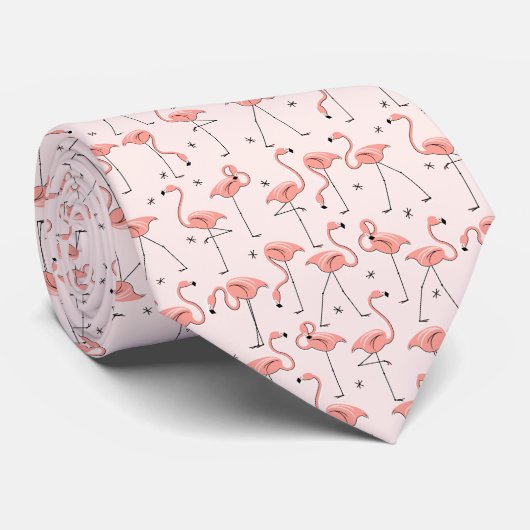 Flamingos Pink tie ネクタイ (ロール)