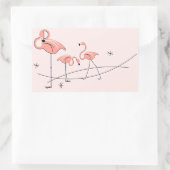 Flamingos Pink Trioシール長方形 長方形シール (バッグ)
