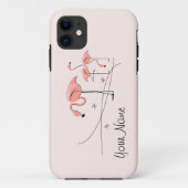 Flamingos Pink Trio 3 '名前' iPhone 11ケース Case-Mate iPhoneケース (裏面)