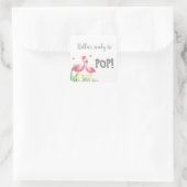 Flamingos Ready to Babyシャワポップ・アートのーステッカー スクエアシール (バッグ)