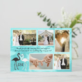 Flamingos Tropicalの写真結婚コラージュありがとう サンキューカード (スタンド正面)