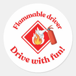Flammable Driver Trucker Art - Digital Download ラウンドシール