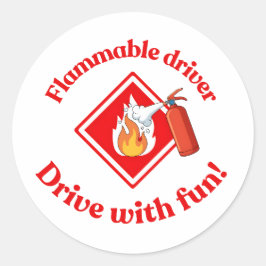 Flammable Driver Trucker Art - Digital Download ラウンドシール