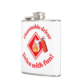 Flammable Driver Trucker Gift | Funny ADR Hazmat フラスク (左)