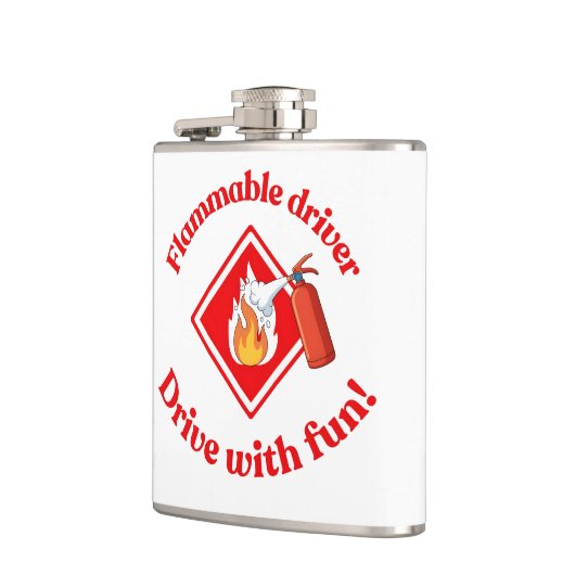 Flammable Driver Trucker Gift | Funny ADR Hazmat フラスク (左)