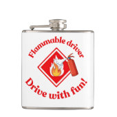 Flammable Driver Trucker Gift | Funny ADR Hazmat フラスク (正面)
