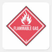 Flammable gas warning スクエアシール (正面)