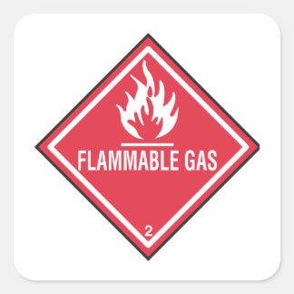 Flammable gas warning スクエアシール