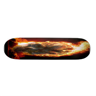 Flammender-Totenkopf-Skateboard スケートボード