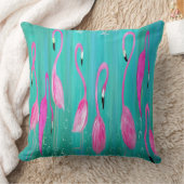 Flamngos tropical home throw pillow クッション (ブランケット)