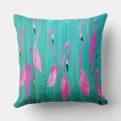 Flamngos tropical home throw pillow クッション (裏面)