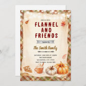 Flannel Bonfire and S'mores party invitation 招待状 (正面/裏面)