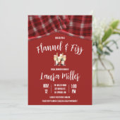Flannel & Fizz, Plaid, Champagne Bridal Shower 招待状 (スタンド正面)