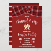 Flannel & Fizz, Plaid, Champagne Bridal Shower 招待状 (正面/裏面)