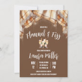 Flannel & Fizz, Plaid, Champagne Bridal Shower 招待状 (正面)