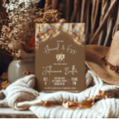 Flannel & Fizz, Plaid, Champagne Bridal Shower 招待状