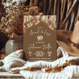 Flannel & Fizz, Plaid, Champagne Bridal Shower 招待状