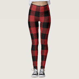 Flannel Women's legings in Red and Black レギンス