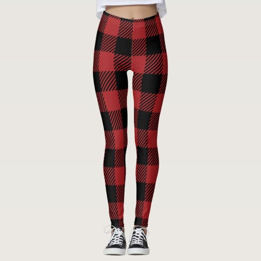 Flannel Women's legings in Red and Black レギンス (正面)