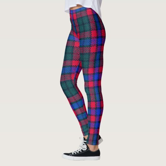 Flannel Women's legings in Red blue green レギンス (左)