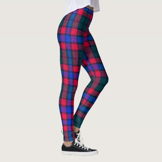 Flannel Women's legings in Red blue green レギンス (右)