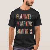 Flannels Hayrides Pumpkins Sweaters Bonfires Plaid Tシャツ (正面)