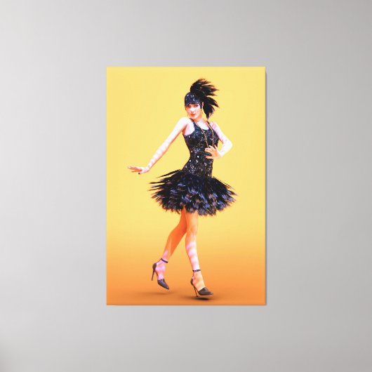 Flapper Dancing Vintage キャンバスプリント (正面)