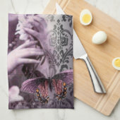 Flapper Girlヴィンテージのダマスク織の20年代のパリの女性 キッチンタオル (四つ折り)