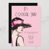 Flapper Girl Cocktail Party 招待状 (正面/裏面)