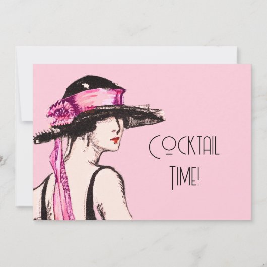 Flapper Girl Cocktail Party 招待状 (正面)