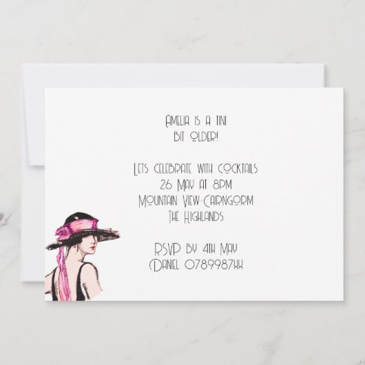 Flapper Girl Cocktail Party 招待状 (裏面)