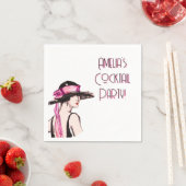 Flapper Girl Cocktail Party Personalized スタンダードカクテルナプキン (インサイチュ)