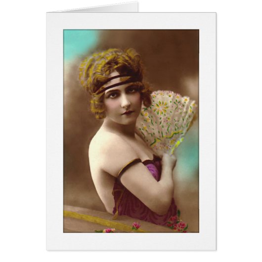 flapper girl in purple with a fan (正面)