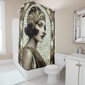 Flapper Roaring 20s Shower Curtain シャワーカーテン (インサイチュ)
