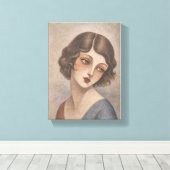 Flapper Shy Girl in Pastel colors キャンバスプリント (インサイチュ (ウッドフロア))