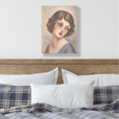 Flapper Shy Girl in Pastel colors キャンバスプリント (インサイチュ (寝室))