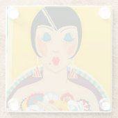 「Flappers and Flawers」アールデコ、Jose Carlos著 ガラスコースター (裏面)