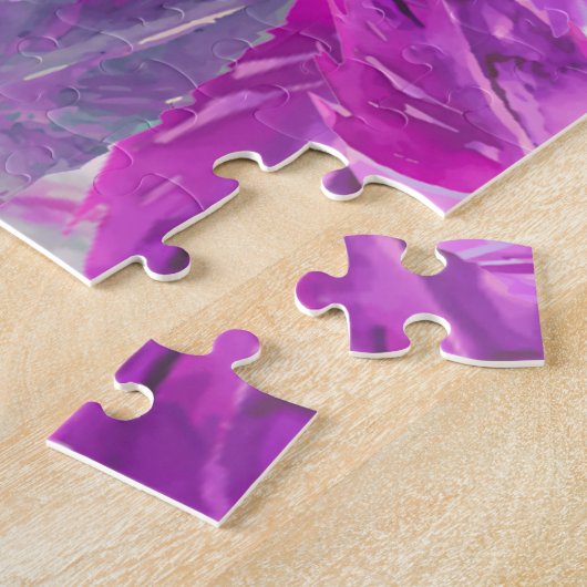 Flapping Flamingos Pink Feathers puzzle ジグソーパズル (側面)