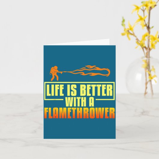 Flarower Gun Fire Thrower Flame Wean Quotes  カード (黄色い花)