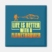 Flarower Gun Fire Thrower Flame Wean Quotes  マグネット (正面)