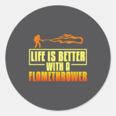 Flarower Gun Fire Thrower Flame Wean Quotes  ラウンドシール (正面)