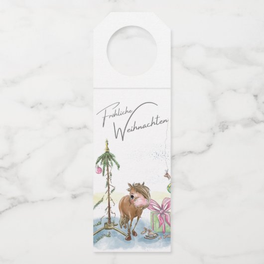 Flaschen Anhänger, Weihnachtsbild mit Pony ボトルネックタグ (裏面)