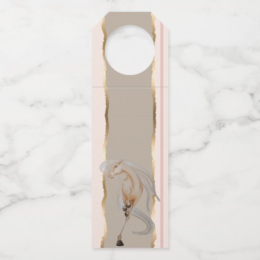Flaschenanhänger mit edlem Pferdemotiv ボトルネックタグ (正面)