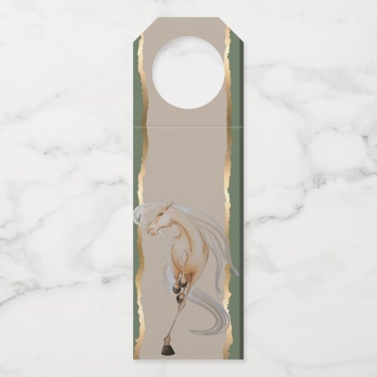 Flaschenanhänger mit edlem Pferdemotiv ボトルネックタグ (正面)