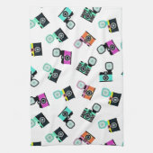 Flashカラフル Camera Drinkランチョンマット キッチンタオル (縦)