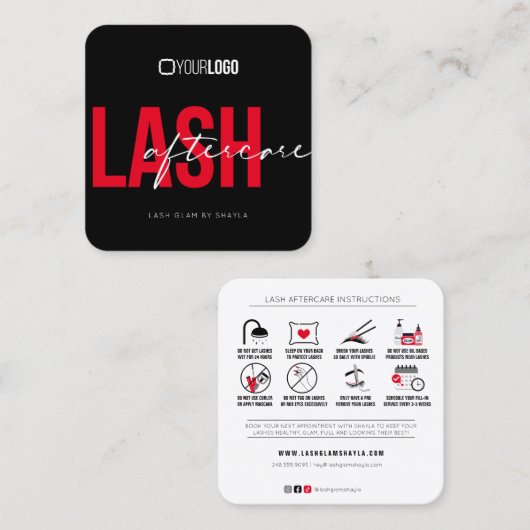 Flash拡張のアフターケアの手順 スクエア名刺 (正面/裏面)