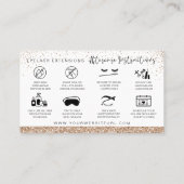 Flash拡張のアフターケアの指示金ゴールドGem 名刺 (裏面)