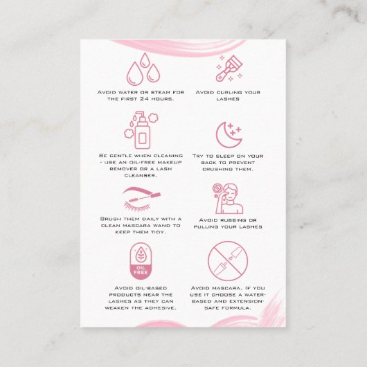 Flash拡張機能メイクアップアフターケアの指示アイコン 予約カード (裏面)