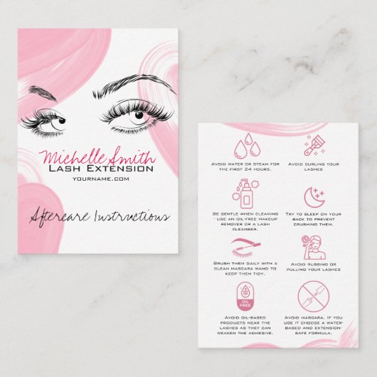 Flash拡張機能メイクアップアフターケアの指示アイコン 予約カード (正面/裏面)