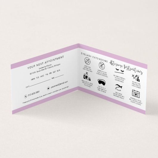 Flash AfterCareの説明とアポイントメントの確認 名刺 (内部)